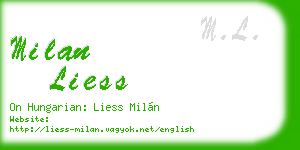 milan liess business card