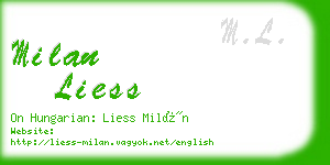 milan liess business card